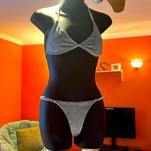 NWT Zaful Blue Velvet Bikini